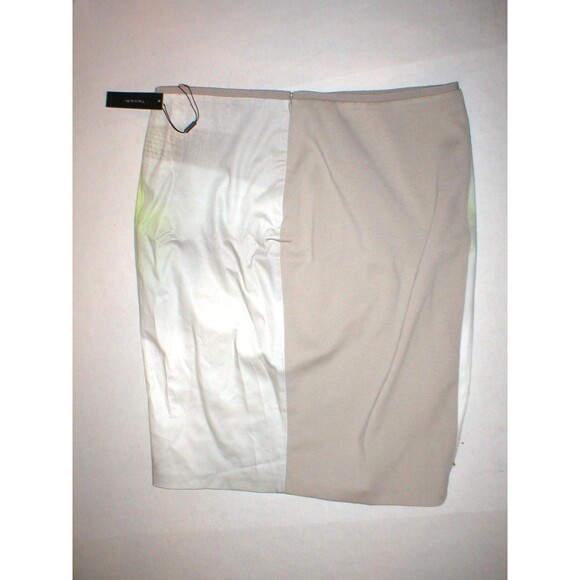 New Womens Designer Tahari Yellow White Tan Skirt Lined Office 12 NWT Ombre Gree - Picture 9 of 10